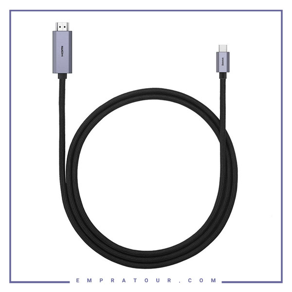 کابل تبدیل USB-C به HDMI بیسوس 2 متری Baseus Adapter Cable TYPE-C to HDMI WKGQ010101