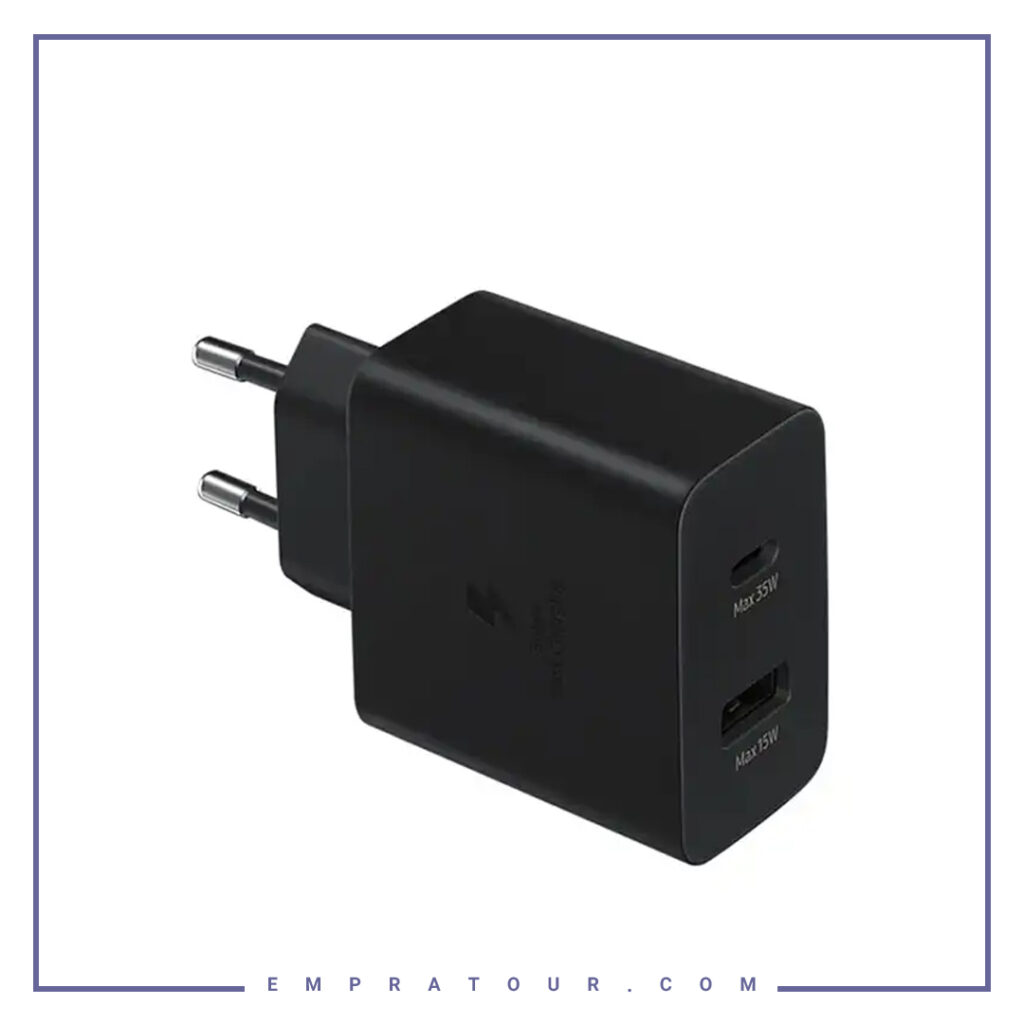 شارژر اصلی سامسونگ 35 وات سوپر فست شارژ 2 پین Samsung EP-TA220 Power Adapter Duo 35W