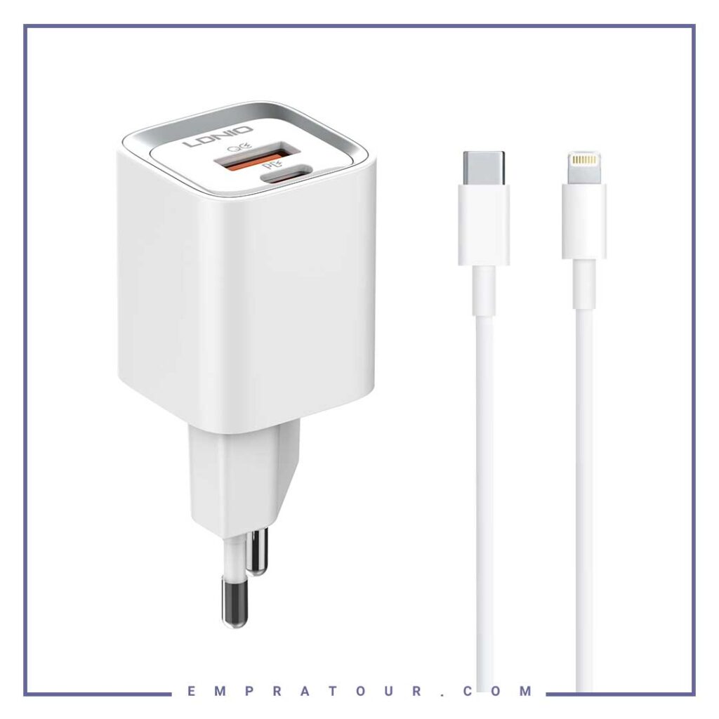 شارژر مسافرتی الدینیو 20 وات به همراه کابل LDNIO POWER ADAPTER 20W A2318M