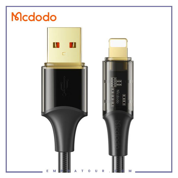 کابل شارژ لایتنینگ 1.8 متری مک دودو Mcdodo Lightning Transparent Data Cable CA-2082