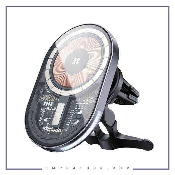هولدر و شارژ وایرلس مگنتی مک دودو Mcdodo Transparent Magnetic Wireless Charging Car mount CH-2340