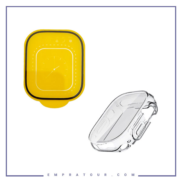 گارد ژله ای بی رنگ همراه با محافظ صفحه نمایش اپل واچ اولترا 49 میلیمتر  Coteetci ULTRA  IWATCH PC CASE FIME SET TRANSPARENT 24009