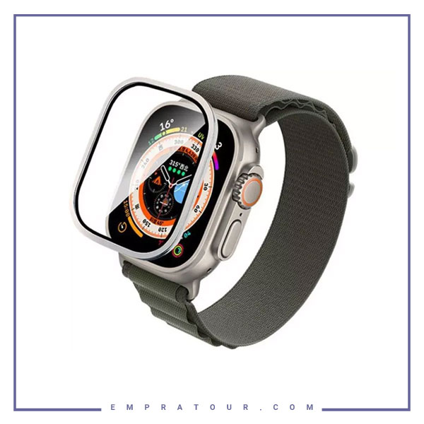 محافظ صفحه نمایش اپل واچ اولترا 49 میلی متری با فریم تیتانیوم کوتتسی Coteetci iWatch ultra titanium alloy frame sapphire film 49mm 24011