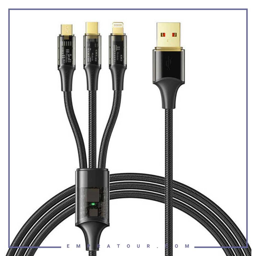 کابل شارژ سه سر 65 وات مکدودو MCDODO 3 IN 1 6A SUPER FAST CHARGING CA-3330