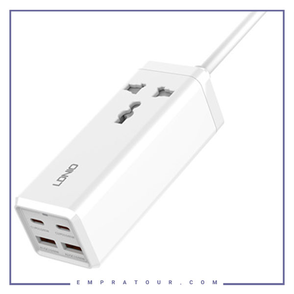 شارژر و چند راهی برق 65 وات الدنیو LDNIO SC1418 Mini Smart Power Socket Plug Desktop