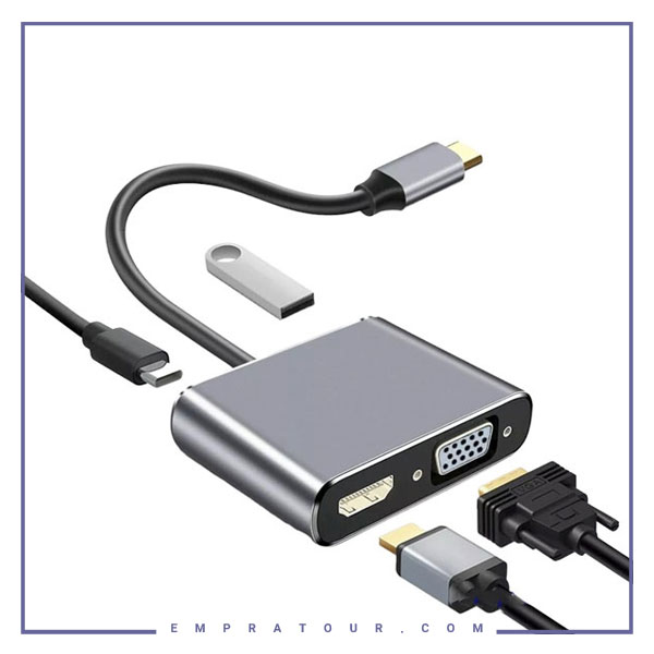 هاب 4 پورت تایپ سی کوتسی Coteci UCB-C To HDMI Multiport Adapter 83013