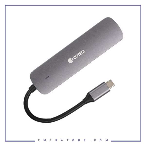 هاب 4 پورت تایپ سی کوتسی Coteci 4in1 USB Multiport Adapter 16008