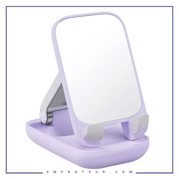 هولدر موبایل تاشو و آینه رومیزی بیسوس Baseus BS-HP008 Seashell Series Phone Stand With Mirror B10551501511