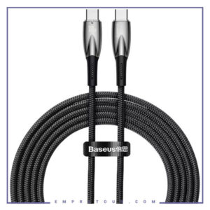 کابل دو سر تایپ سی 100 وات 1 متر بیسوس Baseus Glimmer Type-C To Type-C Fast Charging Data Cable CADH000701