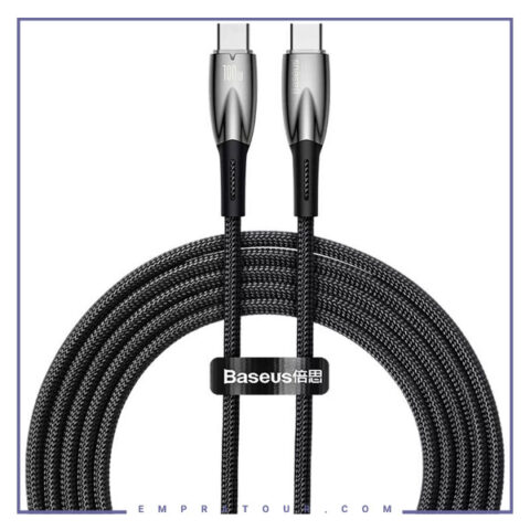 کابل دو سر تایپ سی 100 وات 2 متر بیسوس Baseus Glimmer Type-C To Type-C Fast Charging Data Cable CADH000802