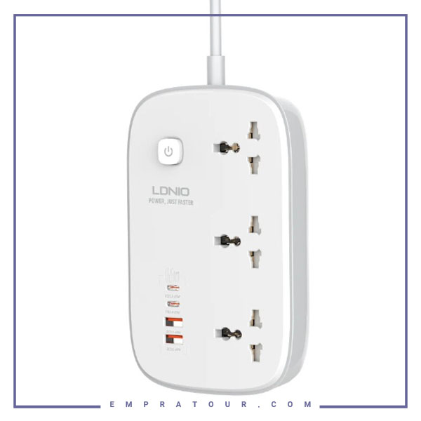 چند راهی برق 3250 وات الدینیو LDNIO 65W Smart Guard Power Strip SC3416