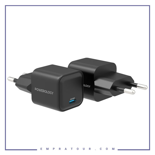 آداپتور شارژ تایپ سی 35 وات پاورولوژی Powerology Ultra-Quick GaN Charger P35WSPCEU