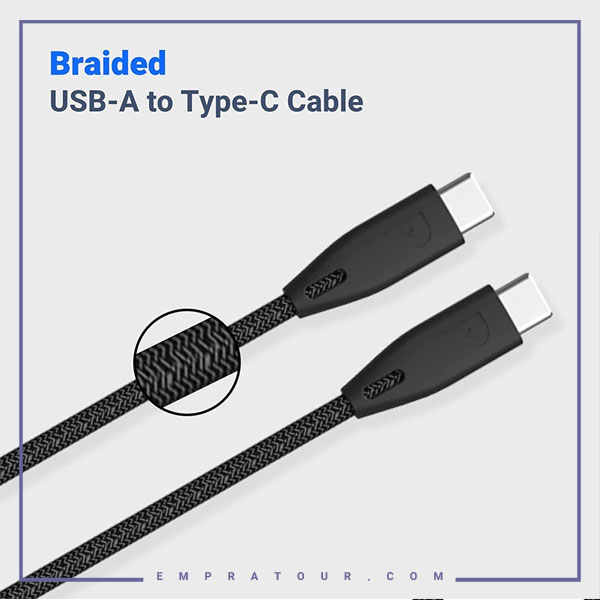 کابل دو سر تایپ سی 100 وات پاورولوژی PBCC2BK
