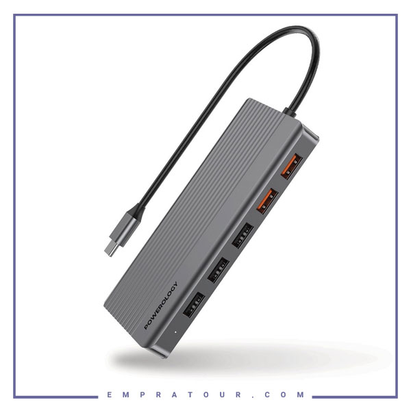 هاب 12 پورت تایپ سی پاورولوژی Powerology 12in1 HUB P121HBCGY