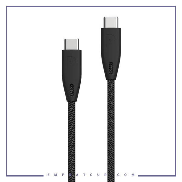 کابل دو سر تایپ سی 100 وات پاورولوژی Powerology Braided USB-C To USB-C Data Cable PBCC2BK