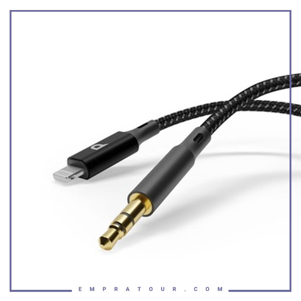 کابل تبدیل جک 3.5 میلی متری به لایتنینگ پاورولوژی Powerology Braided Aux Audio Cable PCAB004