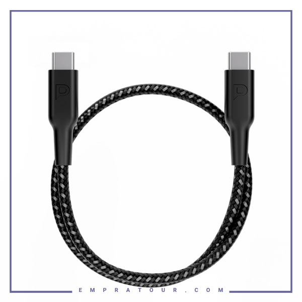 کابل دو سر تایپ سی 60 واتی 30 سانت پاورولوژی Powerology Braided Data Cable PCAB008