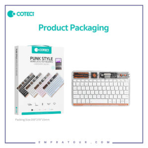 کیبورد بیسیم شفاف کوتسی coteci punk wireless keyboard transparent 84012