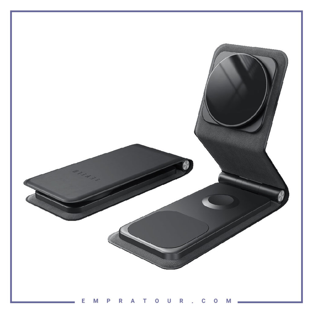 استند و شارژر وایرلس رو میزی لولو  Levelo Arch Trio MagSafe Wireless Qi Compact Charging Stand