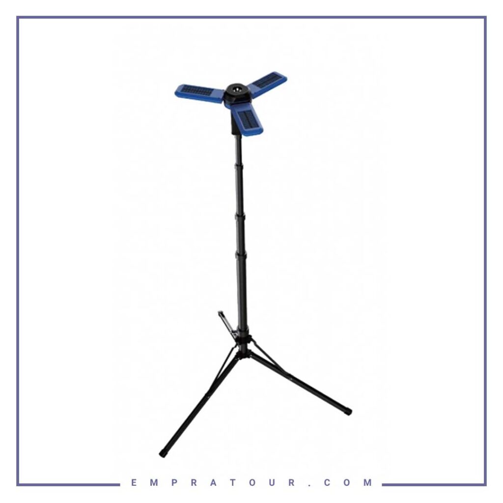 فیش لایت 3 پنل  2600 میلی آمپر پاورولوژی Powerology Camping Sollar Foldable Tripod LED Light PWCSFTLDL