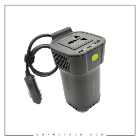 اینورتر 150 وات پاورولوژی POWEROLOGY 150W CUP HOLDER POWER INVERTER P150INVBK