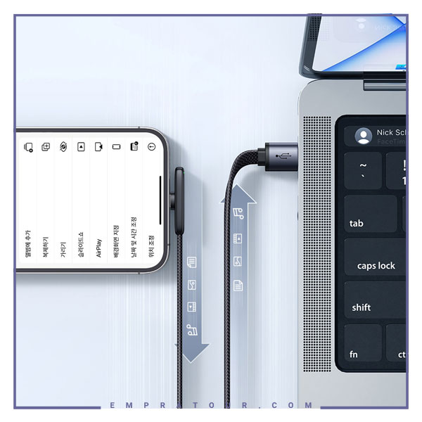 کابل شارژ لایتنینگ 90درجه 1.2 متر مک دودو CA-2790