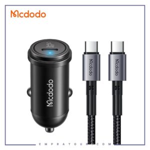 شارژر فندکی مکدودو 30 وات به همراه دو سر تایپ سی کابل MCDODO CC-7493