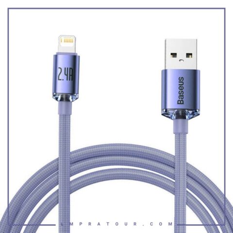 کابل شارژ USB به Lightning بیسوس 2 متر Baseus Crystal Shine USB to iP CAJY000101