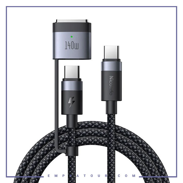 کابل شارژ 2 متر تایپ سی به تایپ سی و مگ سیف 3 مک دودو Mcdodo 240W/140W MagSafe 3 Cable CA-0140