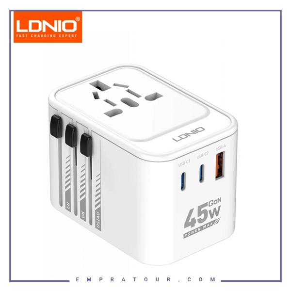 آداپتور شارژ چند منطوره 45 وات الدینیو Ldnio Travel Converter Adapter Z8