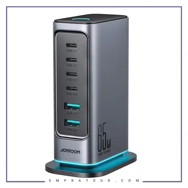 هاب شارژ 6 پورت 65 وات جویروم Joyroom GaN Multi-Port Power Station JR-TCM02