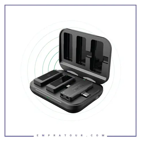 میکروفون بلاگری دوگانه پاورولوژی Powerology Dual Connector Wireless Lavalier Microphone PWMIC2BK