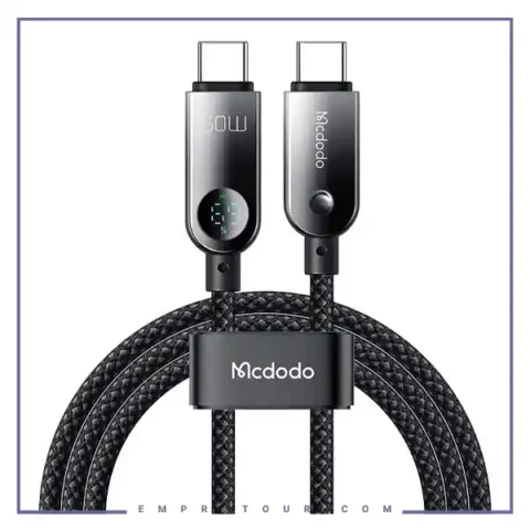 کابل دو سر تایپ سی با نمایشگر شارژ Mcdodo CA-4780 USB-C to USB-C 60W data cable