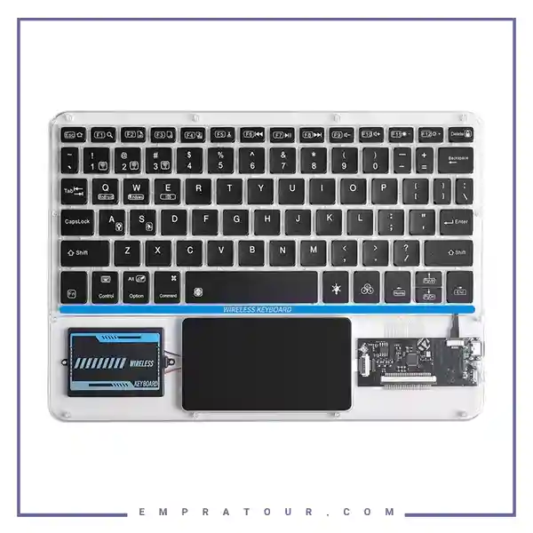 کیبورد بلوتوث شفاف با تاچ پد کوتسی Coteetci Punk Touchpad Wireless Keyboard 84013