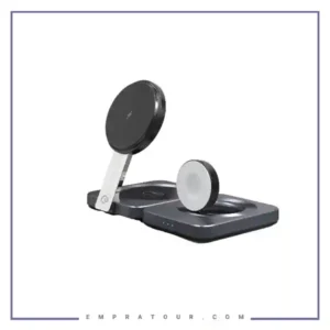 شارژر وایرلس رو میزی 3 کاره پاورولوژی Powerology Qi2-15W Magsafe