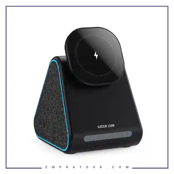 شارژر وایرلس 3در1 مگ تریو گرین GreenLion Mag Trio Speaker, Charger, Phone Stand