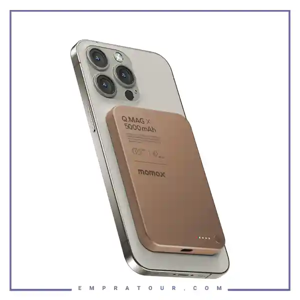 پاوربانک مگنتی 5000 مومکس Momax Q.Mag X Magnetic Wireless Power Bank Gen 2