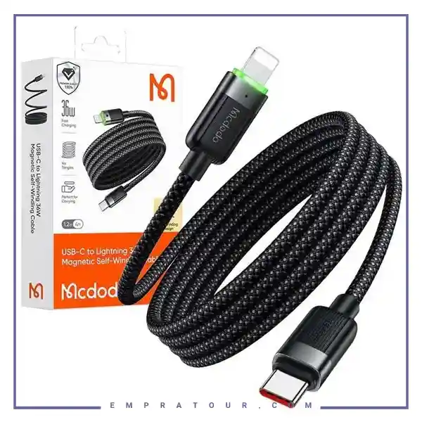 کابل تایپ سی به لایتننیگ با بدنه مگنتی مک دودو Winding ca-2010