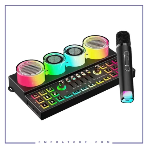 میکسر صدای و اسپیکر ساندتک Porodo Soundtec Audio Mixer and Speaker PD-ST21MIX