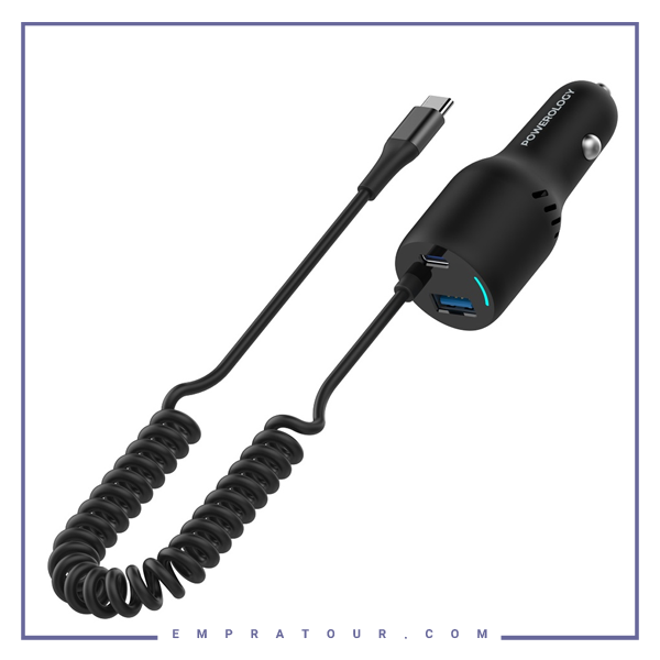 شارژرفندکی 45 وات با کابل پاورولوژی Powerology Car Charger 45W PCCSR015