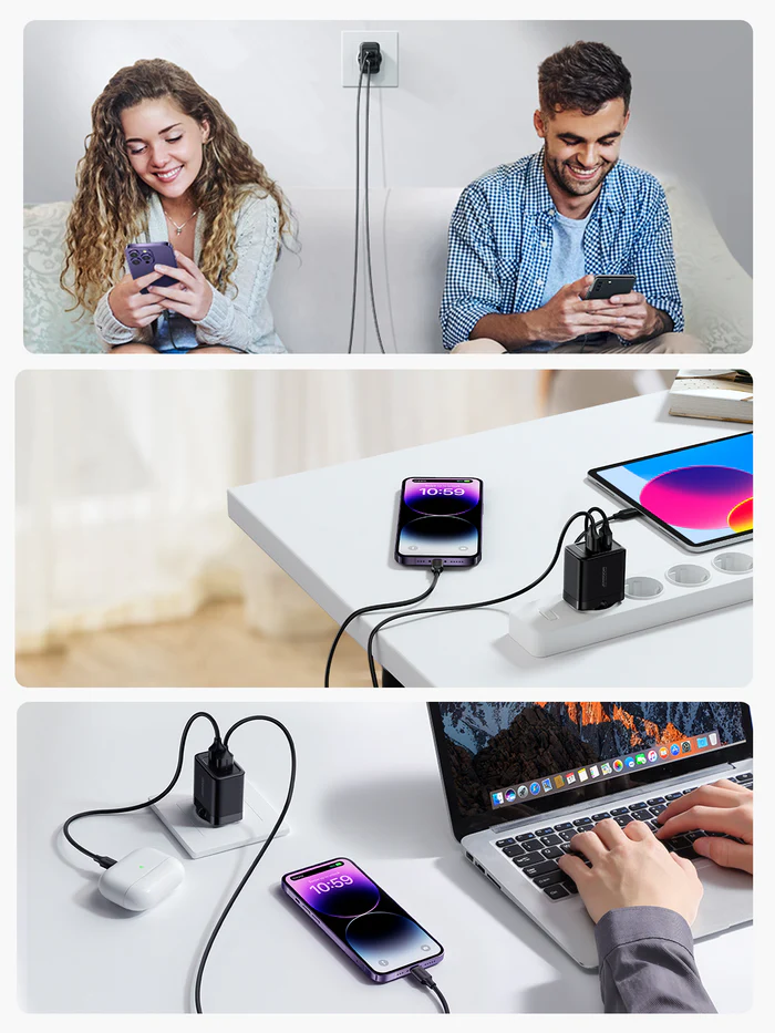 شارژر دو پورت جویروم JR-TCN01 2.4A 2USB Charger
