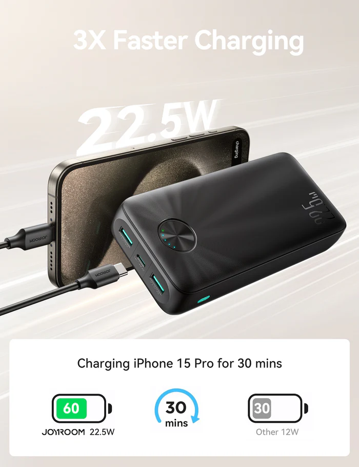 پاور بانک 22.5 وات 20000 جویروم JR-PBF16