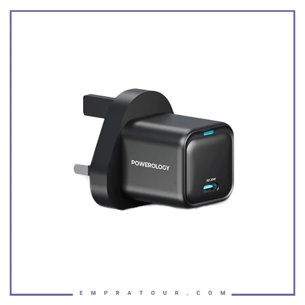 آداپتور شارژ 20 وات پاورولوژی Powerology Ultra-Compact GaN Charger PWCUQC016