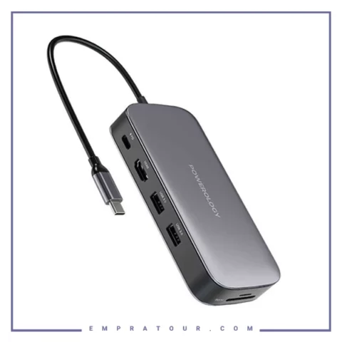 هاب و هارد اکسترنال SSD 256G پاورولوژی Powerology Usb-C Hub & SSD Drive PWSDHB256