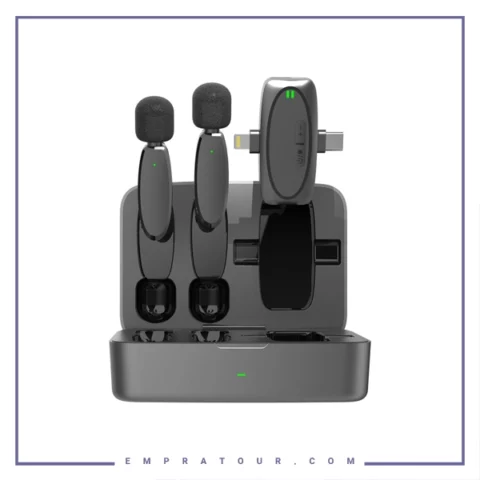 میکروفون بیسیم یقه ای پرودو Porodo Dual Connector Lavalier Microphone Dual Mic PD-2MLAVCC