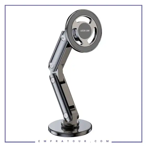 پایه نگهدارنده مغناطیسی موبایل گرین لاین مدل Green Lion Foldable Magnetic Car Mount GNFLMAGCMTBK
