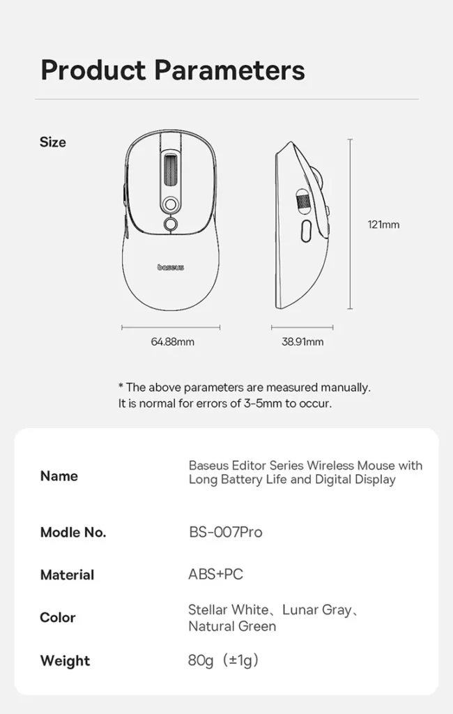 موس ویرایشگر با هوش مصنوعی بیسوس BS-007 MAX