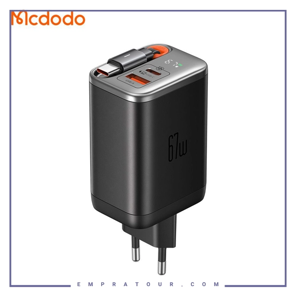 آداپتور 67 وات با کابل تایپ سی مک دودو Mcdodo FreeGo GaN Charger CH-4100