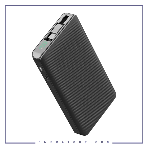 پاوربانک 22 وات 10000 با کابل تایپ سی جمع شونده پاورولوژی Powerology Power Bank PPBCHA71