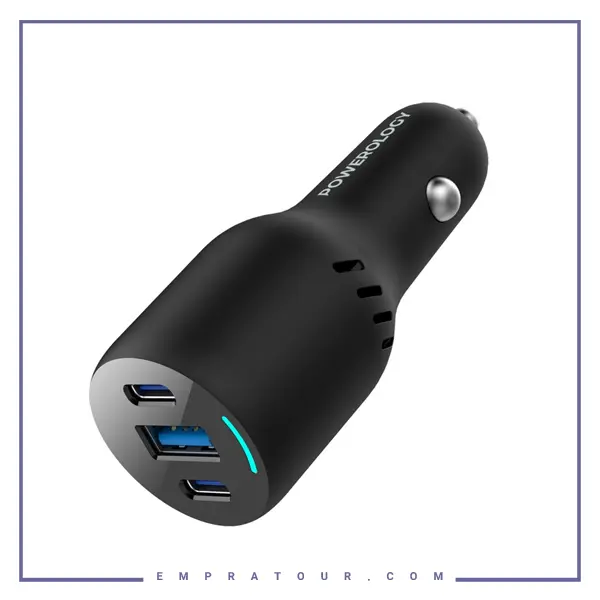 شارژر فندکی 3 پورت 85 وات پاورولوژی Powerology Triple Port Car Charger PCCSR014